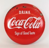 24" COCA COLA PORCELAIN BUTTON