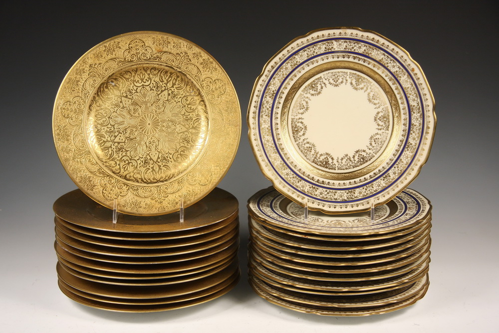 (24) GILT BAVARIAN PLATES IN SETS