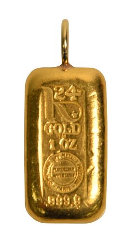 24 KARAT ONE OUNCE GOLD BAR
