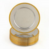 24 PCS, SILVERPLATE WITH GILT
