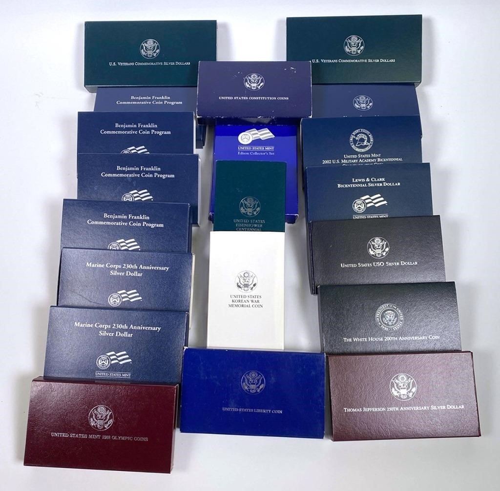 (24) US MINT COMMEMORATIVE SILVER