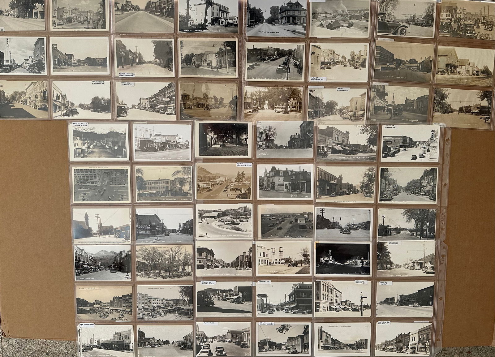 240 B & W POSTCARDS - STREET SCENES