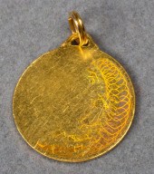24K FINE YELLOW GOLD DISC PEND