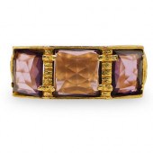 24K GOLD PLATED AND CRYSTAL BR