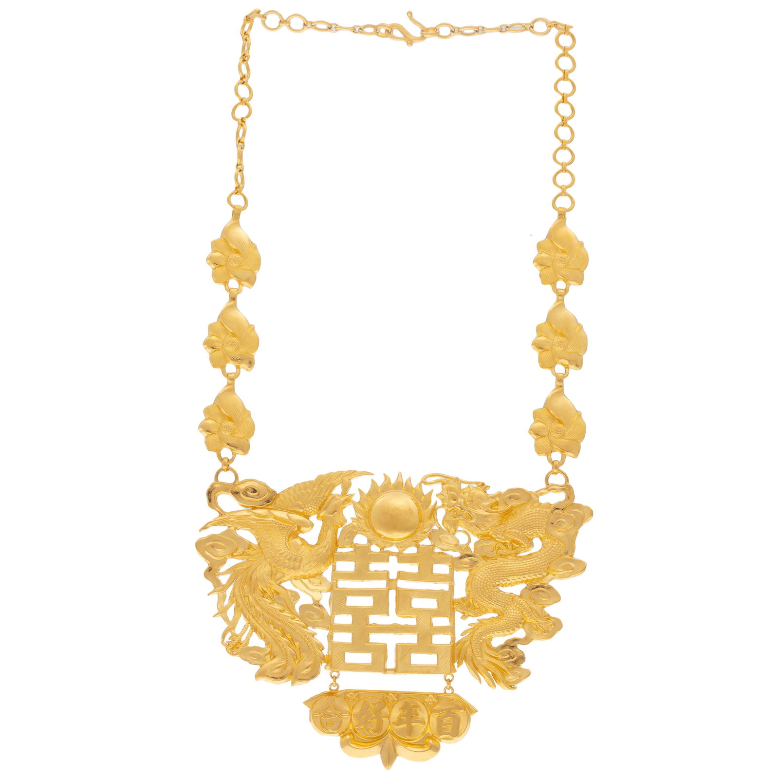 24K YELLOW GOLD CHINESE NECKLACE24k