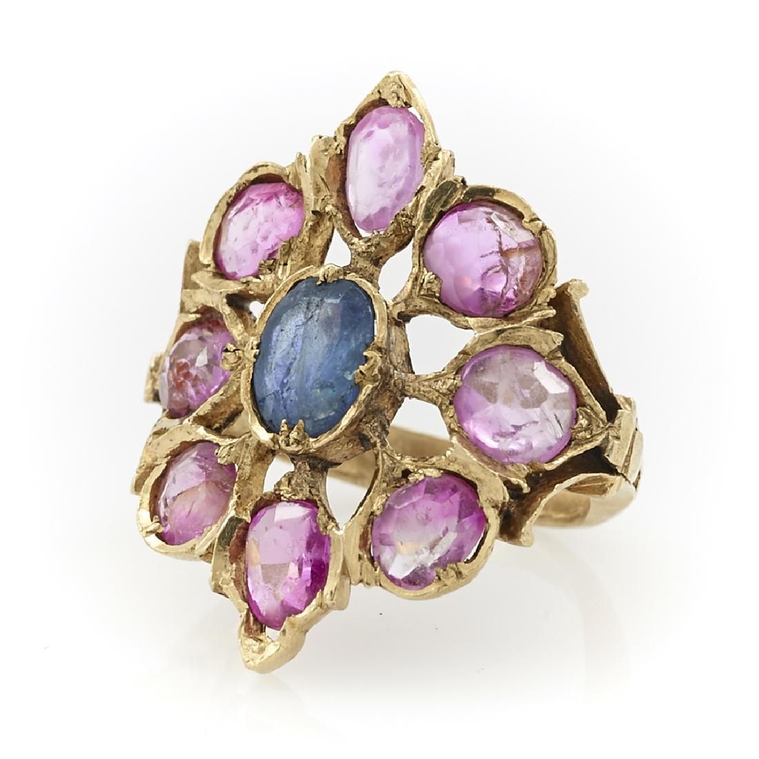 24K YELLOW GOLD RUBY AND SAPPHIRE