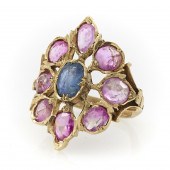 24K YELLOW GOLD RUBY AND SAPPH