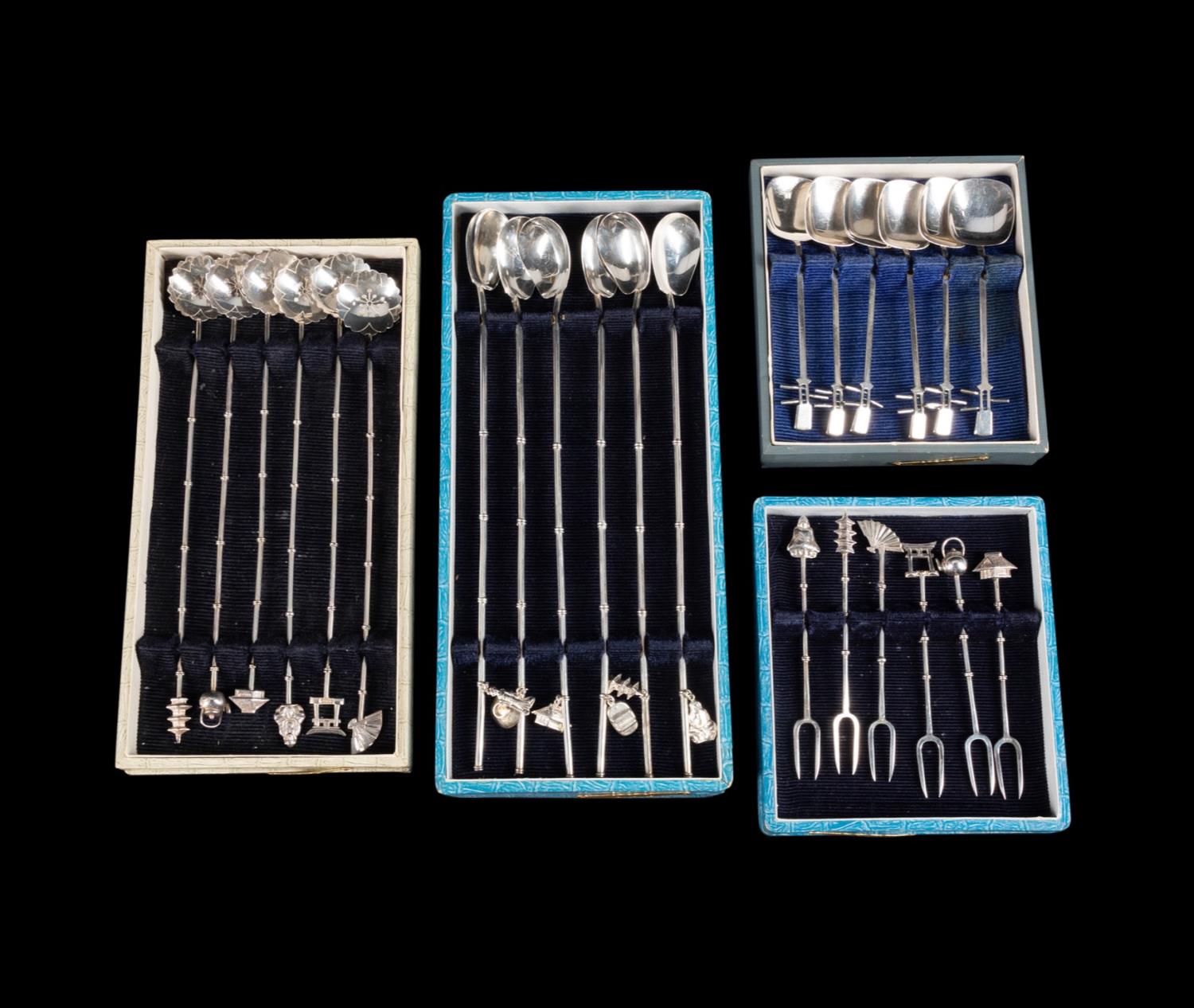 24PC ASIAN SILVER COCKTAIL FORKS
