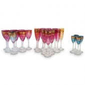 (24PC) BOHEMIAN CRYSTAL STEMWA