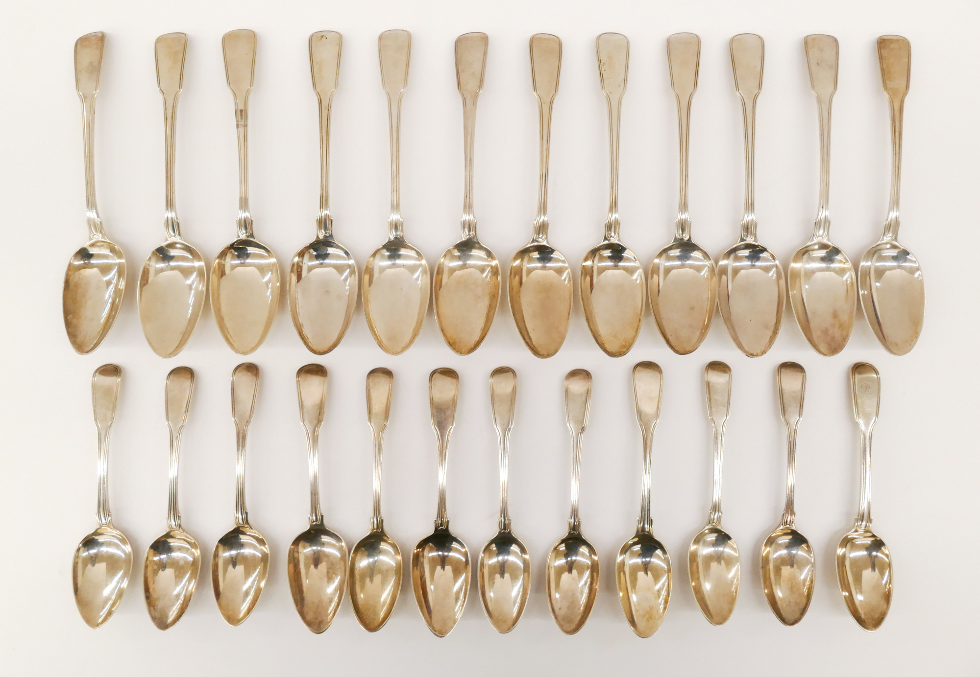 24pc Georgian Silver Fiddleback