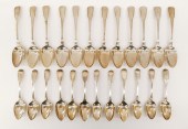 24pc Georgian Silver Fiddlebac