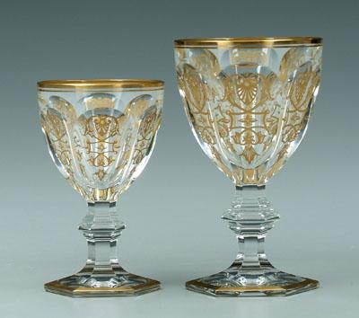 25 Baccarat stems: oval panels with