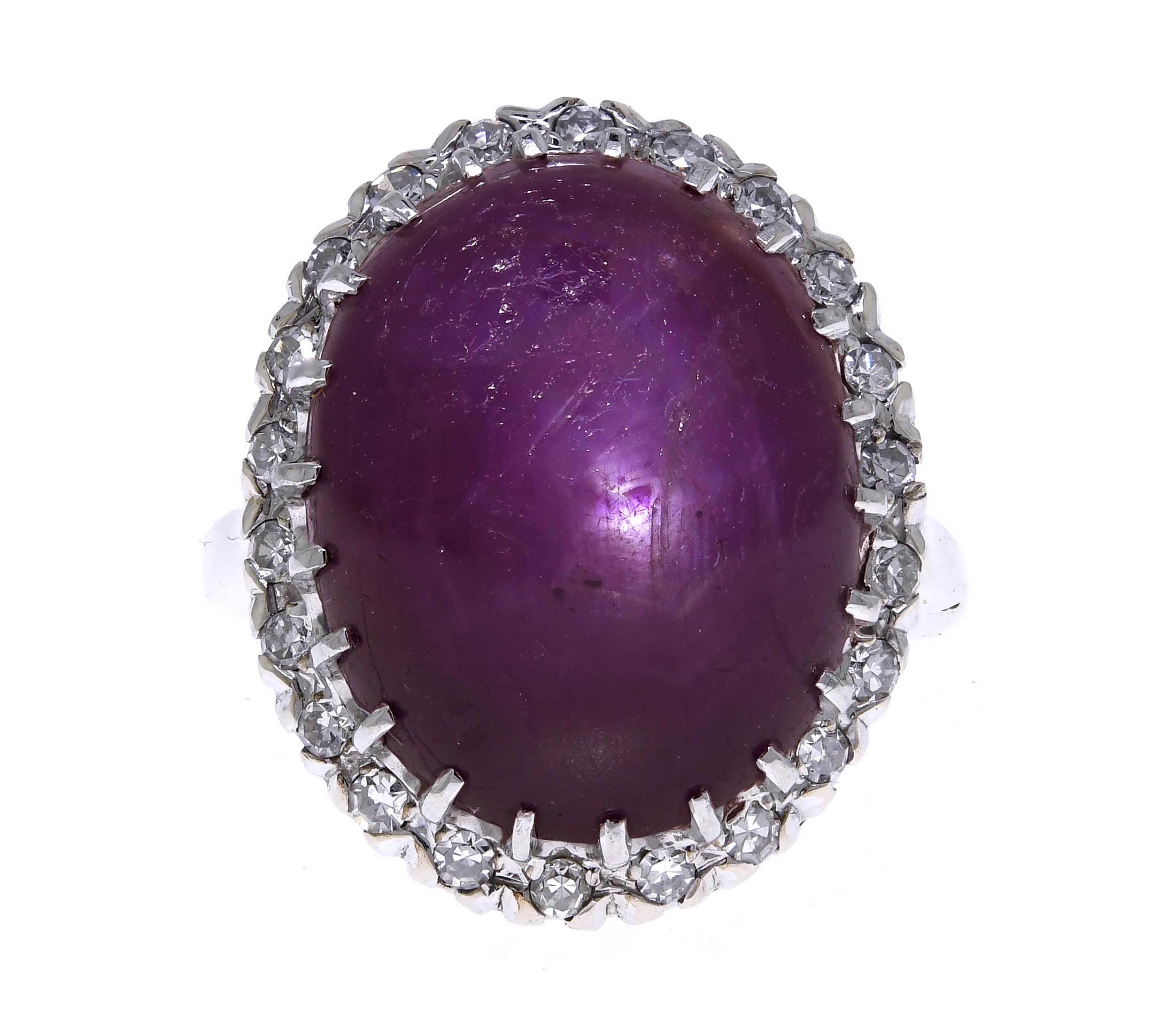 25 CT. STAR RUBY DIAMOND HALO