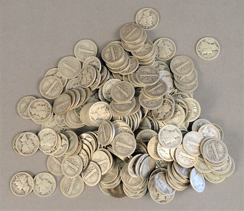 $25 FACE 90% MERCURY DIMES.$25 Face