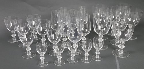 25 LALIQUE CRYSTAL STEMWARE IN