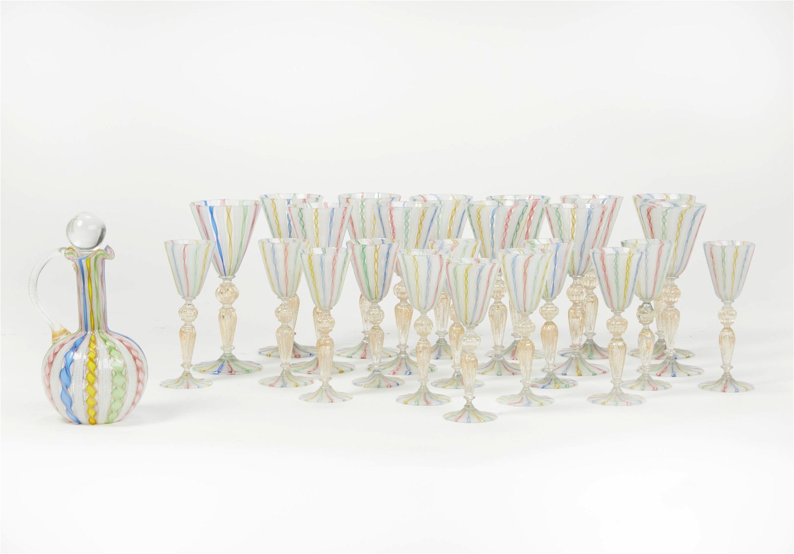 25 MURANO MULTICOLORED RIBBON GLASS