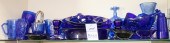 (25+) Pcs blue glassware, incl
