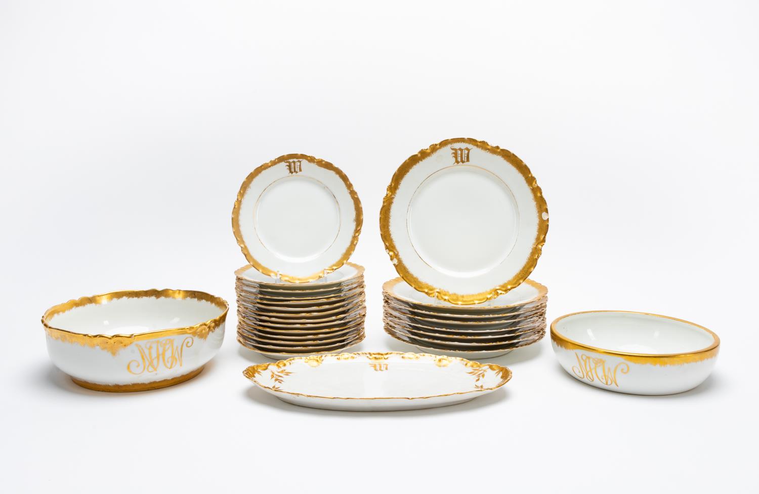 25 PCS, WOODRUFF FRENCH PORCELAIN