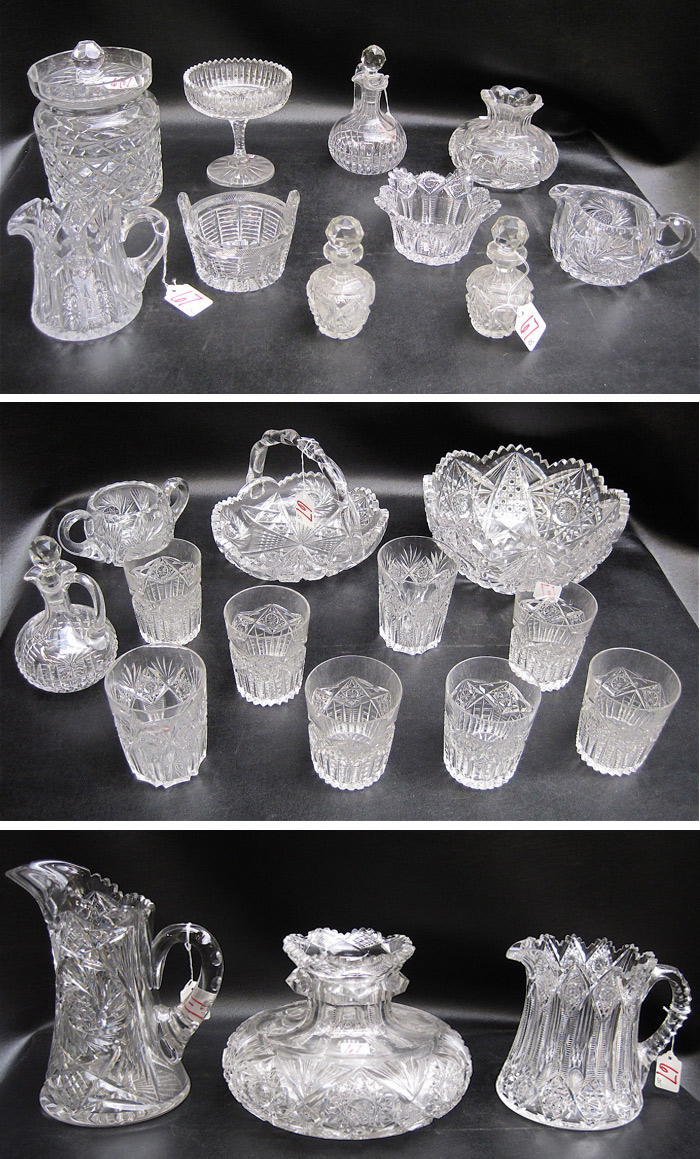 25 PIECES CUT CRYSTAL TABLEWARE: