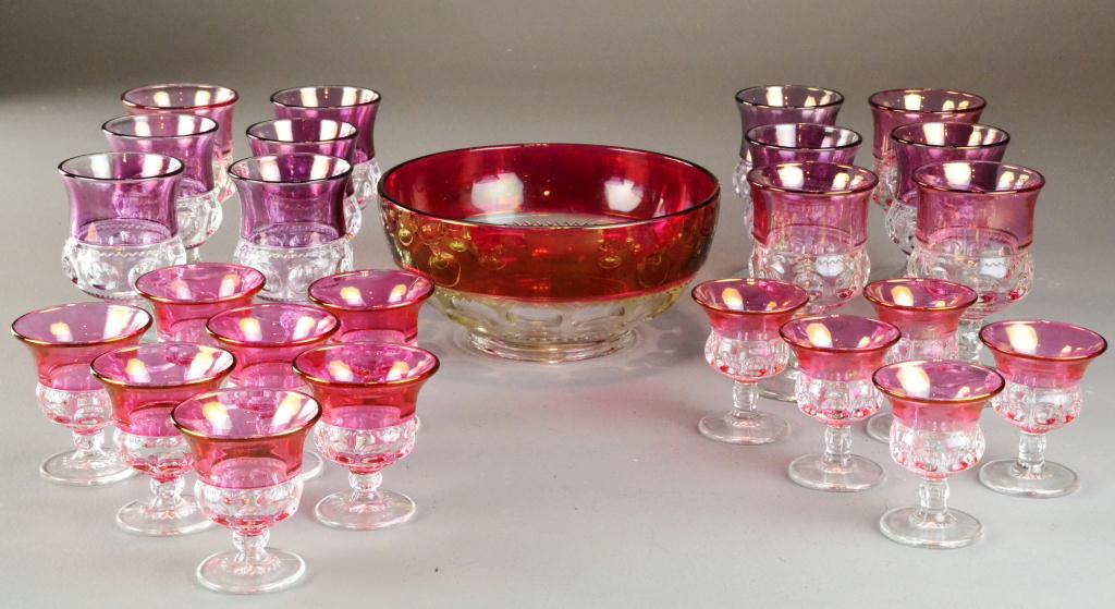 (25) Ruby Lustre Pressed