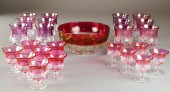 (25) Ruby Lustre Pressed Glass