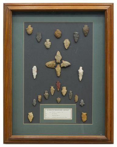 (25) SHADOWBOX FRAMED ARROWHEADS,