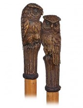26. OWL CANE -CA. 1900 -VERY L