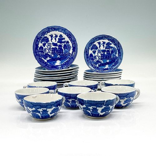 26PC BLUE WILLOW CHILD'S TEA SET