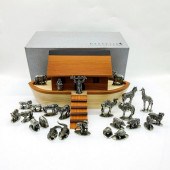 26PC DANFORTH PEWTER WOOD NOAH