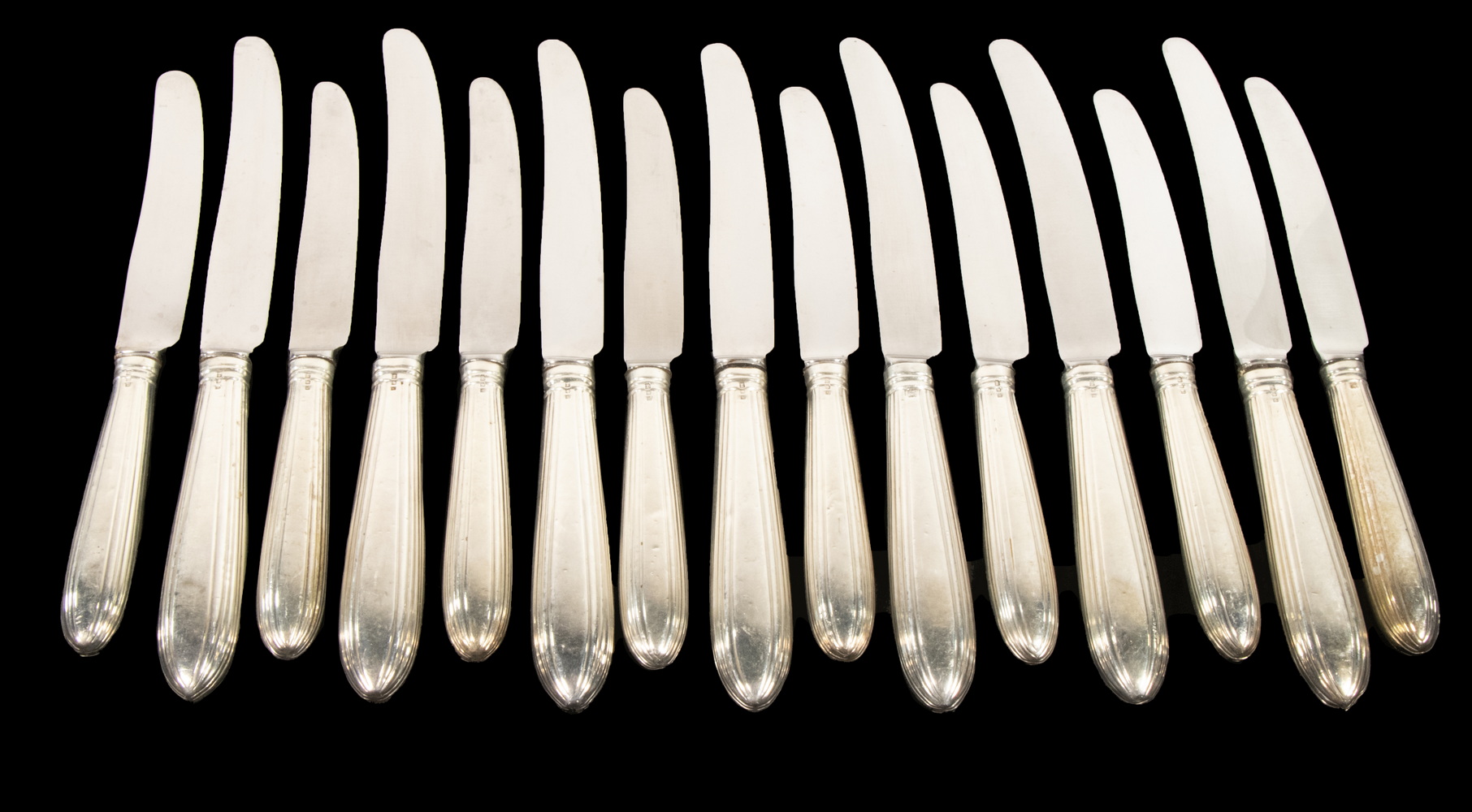 (27) ENGLISH SILVER HANDLE KNIVES