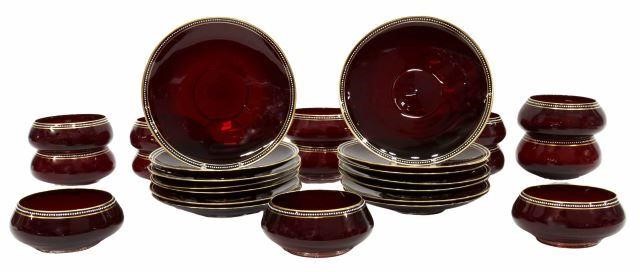 (27) MURANO RUBY & GILT GLASS BOWLS