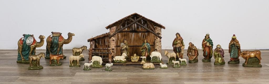 27 PIECE GERMAN CHALKWARE