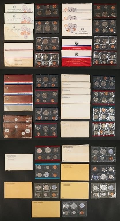 27 U.S. MINT UNCIRCULATED COIN SETS
