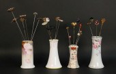 27 VINTAGE HATPINS WITH HOLDER