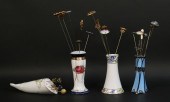 27 VINTAGE HATPINS WITH HOLDER