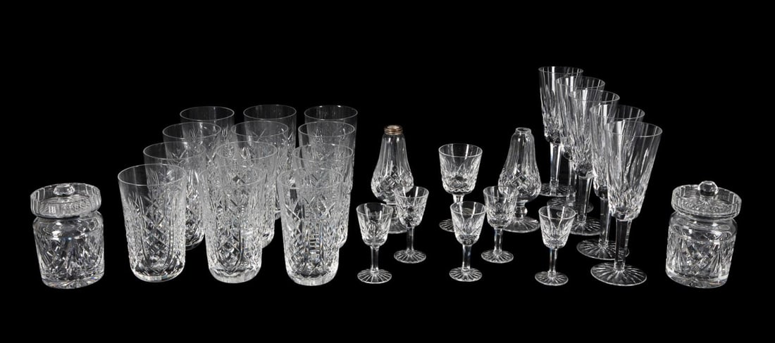 27PC WATERFORD CRYSTAL TABLE