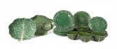 27PCS GREEN FIGURAL MAJOLICA T