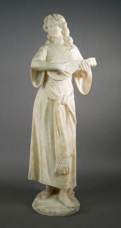 28" ALABASTER SCULPTURE FIGURE WITH