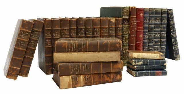 (28) ENGLISH & FRENCH LIBRARY SHELF