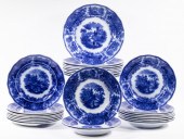 (28) FLOW BLUE DISHES - BURGES