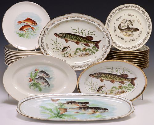 (28) FRENCH PORCELAIN FISH