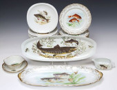 (28) FRENCH PORCELAIN FISH SER