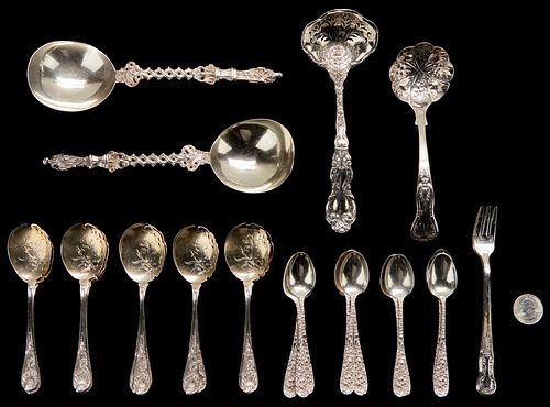 28 PCS ASSORTED SILVER FLATWARE,