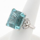 29 CTW AQUAMARINE, DIAMOND AND