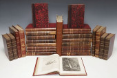 (29) FRENCH LEATHER-BOUND LIBR