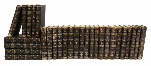 (29) FRENCH LEATHER-BOUND LIBRARY