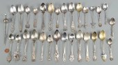 29 SOUVENIR SPOONS PLUS PICK,