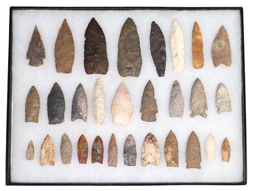 (29) STONE ARROWHEADS &AMP; SPEAR
