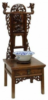 2)CHINESE BLUE & WHITE BASIN W