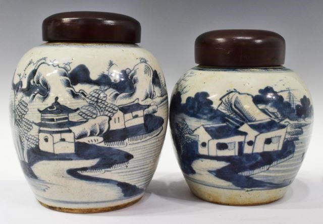 2)CHINESE BLUE & WHITE PORCELAIN
